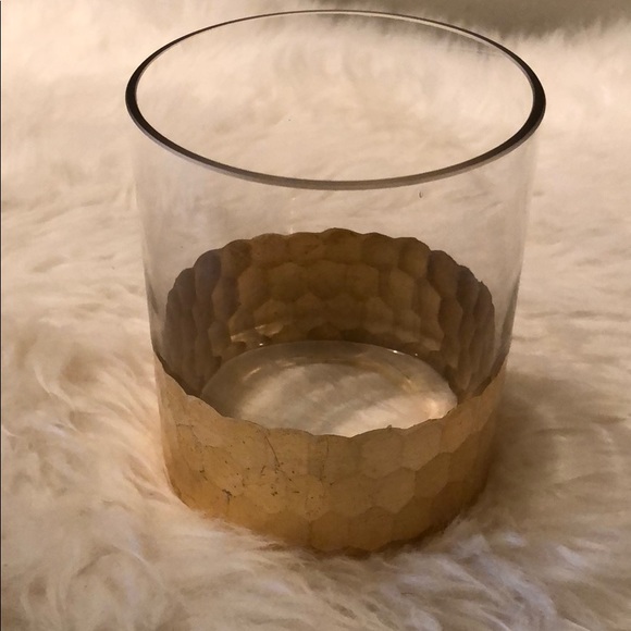 Gold accent decorative glass or vase - Picture 2 of 5